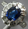 2.56CT DIAMOND & AAA SAPPHIRE 18KT WHITE GOLD 3D OVAL BALLERINA ENGAGEMENT RING