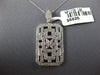 ESTATE LARGE 1.08CT DIAMOND 18K WHITE GOLD 3D FLOWER SQUARE FILIGREE FUN PENDANT