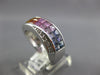 2.72CT DIAMOND & AAA MULTI COLOR SAPPHIRE 14K WHITE GOLD PRINCESS INVISIBLE RING