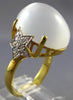 ESTATE LARGE 14.50CT DIAMOND & AAA MOONSTONE 14KT YELLOW GOLD 3D STAR FUN RING
