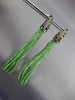 ESTATE LARGE .48CT DIAMOND & AAA EMERALD 14K WHITE GOLD CLIP ON HANGING EARRINGS