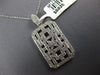 ESTATE LARGE 1.08CT DIAMOND 18K WHITE GOLD 3D FLOWER SQUARE FILIGREE FUN PENDANT