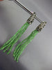 ESTATE LARGE .48CT DIAMOND & AAA EMERALD 14K WHITE GOLD CLIP ON HANGING EARRINGS