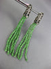 ESTATE LARGE .48CT DIAMOND & AAA EMERALD 14K WHITE GOLD CLIP ON HANGING EARRINGS
