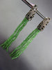 ESTATE LARGE .48CT DIAMOND & AAA EMERALD 14K WHITE GOLD CLIP ON HANGING EARRINGS