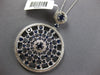 4.11CT DIAMOND & AAA SAPPHIRE 14K WHITE GOLD CIRCULAR SUN BURST FLOATING PENDANT