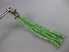 ESTATE LARGE .48CT DIAMOND & AAA EMERALD 14K WHITE GOLD CLIP ON HANGING EARRINGS