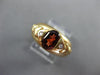 .73CT DIAMOND & AAA GARNET 14KT YELLOW GOLD 3D OVAL ETOILE TRIANGULAR FUN RING