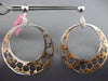 EXTRA LARGE .60CT DIAMOND 14KT WHITE & ROSE GOLD CIRCULAR HOOP HANGING EARRINGS