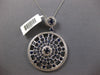 4.11CT DIAMOND & AAA SAPPHIRE 14K WHITE GOLD CIRCULAR SUN BURST FLOATING PENDANT