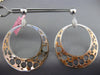 EXTRA LARGE .60CT DIAMOND 14KT WHITE & ROSE GOLD CIRCULAR HOOP HANGING EARRINGS
