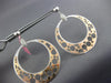EXTRA LARGE .60CT DIAMOND 14KT WHITE & ROSE GOLD CIRCULAR HOOP HANGING EARRINGS