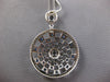 4.11CT DIAMOND & AAA SAPPHIRE 14K WHITE GOLD CIRCULAR SUN BURST FLOATING PENDANT