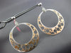 EXTRA LARGE .60CT DIAMOND 14KT WHITE & ROSE GOLD CIRCULAR HOOP HANGING EARRINGS