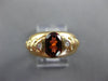 .73CT DIAMOND & AAA GARNET 14KT YELLOW GOLD 3D OVAL ETOILE TRIANGULAR FUN RING