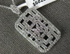 ESTATE LARGE 1.08CT DIAMOND 18K WHITE GOLD 3D FLOWER SQUARE FILIGREE FUN PENDANT