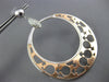 EXTRA LARGE .60CT DIAMOND 14KT WHITE & ROSE GOLD CIRCULAR HOOP HANGING EARRINGS