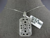 ESTATE LARGE 1.08CT DIAMOND 18K WHITE GOLD 3D FLOWER SQUARE FILIGREE FUN PENDANT