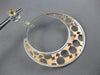 EXTRA LARGE .60CT DIAMOND 14KT WHITE & ROSE GOLD CIRCULAR HOOP HANGING EARRINGS