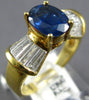2.7CT DIAMOND & AAA SAPPHIRE 14K YELLOW GOLD OVAL & BAGUETTE BOW ENGAGEMENT RING