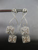 LARGE 4.11CT DIAMOND 18KT WHITE GOLD CLUSTER INVISIBLE INFINITY HANGING EARRINGS