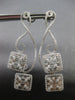 LARGE 4.11CT DIAMOND 18KT WHITE GOLD CLUSTER INVISIBLE INFINITY HANGING EARRINGS