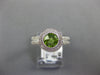1.27CT DIAMOND & AAA PERIDOT 14KT WHITE GOLD ROUND HALO FILIGREE BEZEL FUN RING