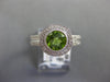 1.27CT DIAMOND & AAA PERIDOT 14KT WHITE GOLD ROUND HALO FILIGREE BEZEL FUN RING