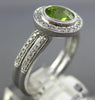 1.27CT DIAMOND & AAA PERIDOT 14KT WHITE GOLD ROUND HALO FILIGREE BEZEL FUN RING