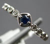 SMALL .17CT DIAMOND & AAA SAPPHIRE 14K WHITE GOLD ROUND SQUARE FILIGREE FUN RING