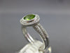 1.27CT DIAMOND & AAA PERIDOT 14KT WHITE GOLD ROUND HALO FILIGREE BEZEL FUN RING