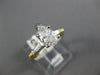 .93CT DIAMOND PLATINUM & 18K GOLD 3D PEAR SHAPE & BAGUETTE ENGAGEMENT RING #1894