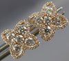 ESTATE .91CT DIAMOND 18K ROSE GOLD 3D CLASSIC 4 LEAF CLOVER FLOWER STUD EARRINGS