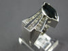 EXTRA LARGE 2.16CT DIAMOND & AAA SAPPHIRE 14KT WHITE GOLD 3D DIAGONAL FUN RING
