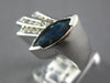 EXTRA LARGE 2.16CT DIAMOND & AAA SAPPHIRE 14KT WHITE GOLD 3D DIAGONAL FUN RING