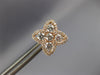 ESTATE .91CT DIAMOND 18K ROSE GOLD 3D CLASSIC 4 LEAF CLOVER FLOWER STUD EARRINGS