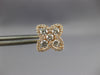 ESTATE .91CT DIAMOND 18K ROSE GOLD 3D CLASSIC 4 LEAF CLOVER FLOWER STUD EARRINGS