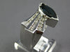 EXTRA LARGE 2.16CT DIAMOND & AAA SAPPHIRE 14KT WHITE GOLD 3D DIAGONAL FUN RING