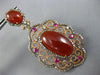LARGE 3.10CT DIAMOND AAA SAPPHIRE & AGATE 14KT ROSE GOLD FLOWER HANGING EARRINGS