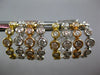 LARGE 1.98CT DIAMOND 18KT TRI COLOR GOLD MULTI ROW HUGGIE HOOP HANGING EARRINGS