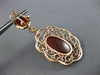 LARGE 3.10CT DIAMOND AAA SAPPHIRE & AGATE 14KT ROSE GOLD FLOWER HANGING EARRINGS