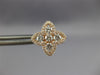 ESTATE .91CT DIAMOND 18K ROSE GOLD 3D CLASSIC 4 LEAF CLOVER FLOWER STUD EARRINGS