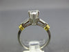 .93CT DIAMOND PLATINUM & 18K GOLD 3D PEAR SHAPE & BAGUETTE ENGAGEMENT RING #1894