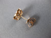 ESTATE .91CT DIAMOND 18K ROSE GOLD 3D CLASSIC 4 LEAF CLOVER FLOWER STUD EARRINGS