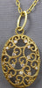 LARGE .52CT DIAMOND 14KT YELLOW GOLD OPEN FILIGREE MULTI HEART OVAL LOVE PENDANT