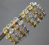 LARGE 1.98CT DIAMOND 18KT TRI COLOR GOLD MULTI ROW HUGGIE HOOP HANGING EARRINGS