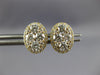 ESTATE 1.09CT DIAMOND 18KT YELLOW GOLD CLUSTER INVISIBLE OVAL HALO STUD EARRINGS