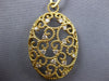 LARGE .52CT DIAMOND 14KT YELLOW GOLD OPEN FILIGREE MULTI HEART OVAL LOVE PENDANT