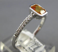 .70CT DIAMOND & AAA CITRINE 18KT WHITE GOLD 3D EMERALD CUT BEZEL FRIENDSHIP RING