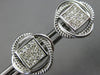 LARGE .59CT DIAMOND 14KT WHITE GOLD 3D PRINCESS INVISIBLE FLOWER STUD EARRINGS